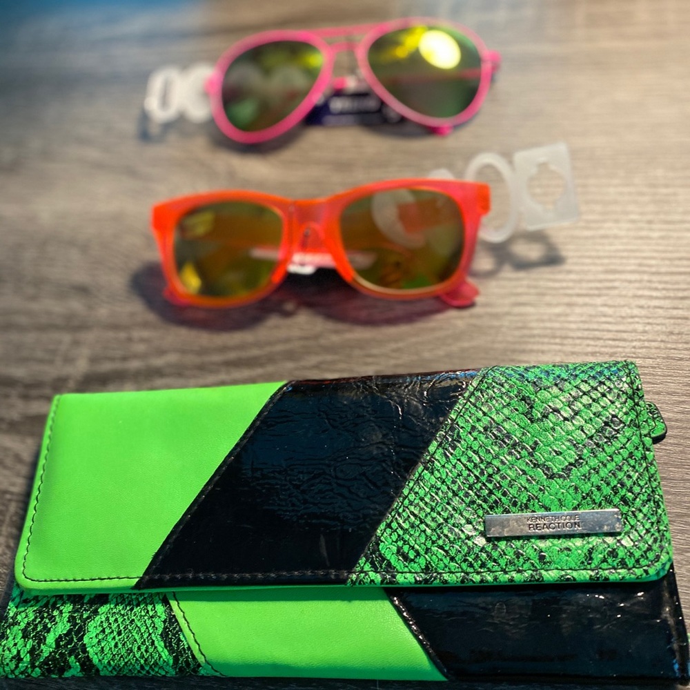 Neon Bundle -Neon Green Wallet & 2 Neon Pink Sun..